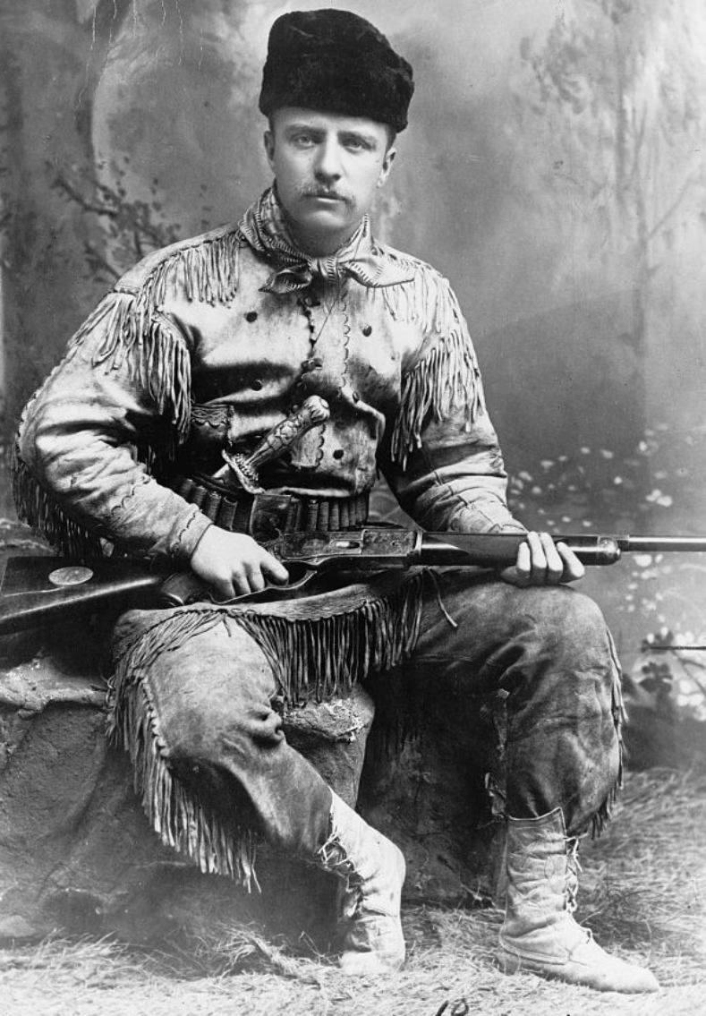 狩猟着姿のセオドア・ルーズベルト(1885年)